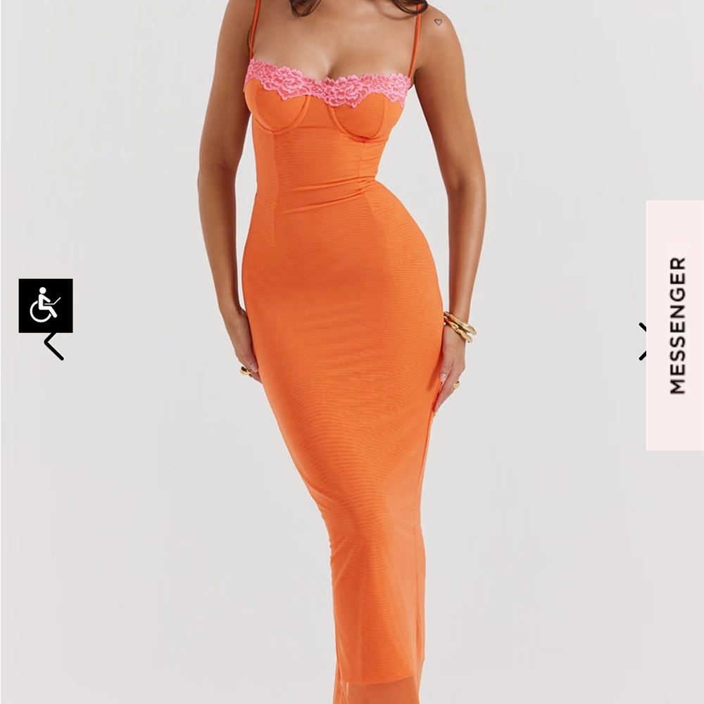 Orange house of cb dress aiza flame orange